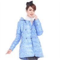 阿依莲ayilian 2013秋冬新品毛织印花中长款羽绒服女 DSI14355-服装-当当触屏版